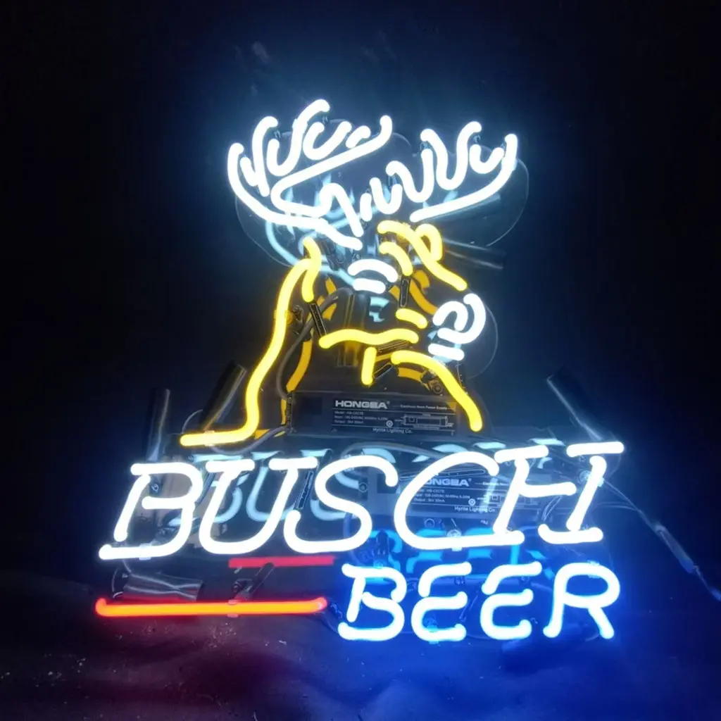 Busch Light Deer Stag Head Neon Signs Light 1