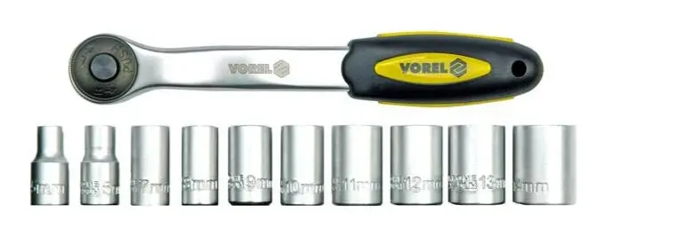 Juego De Socket 1/2" Y Ratchet 11 Piezas 10-24 Mm | Vorel 1