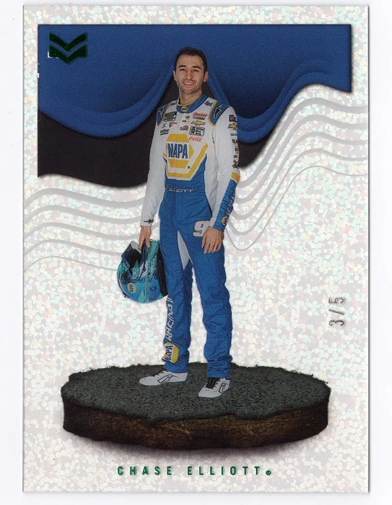 Chase Elliott 2023 Panini Chronicles Racing Magnitude Green Speckle Rare Nascar Insert Trading Card #3/5 (Only 5 Made) 1