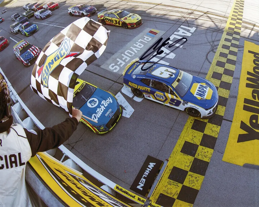 Autographed 2022 Chase Elliott #9 Napa Racing - Talladega Win (Checkered Flag) Signed 8X10 Inch Picture Nascar Glossy Photo With Coa 1
