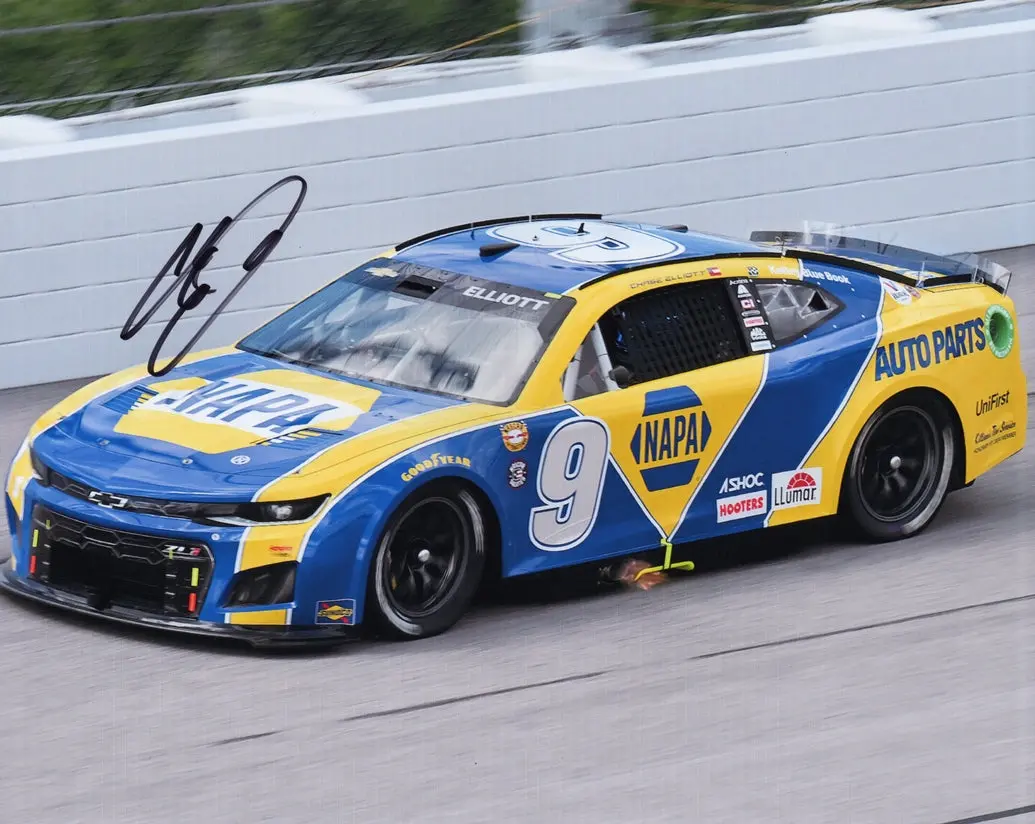 Autographed 2022 Chase Elliott #9 Napa Racing - Darlington Throwback (Jimmy Means Tribute) Signed 8X10 Inch Picture Nascar Photo With Coa 1