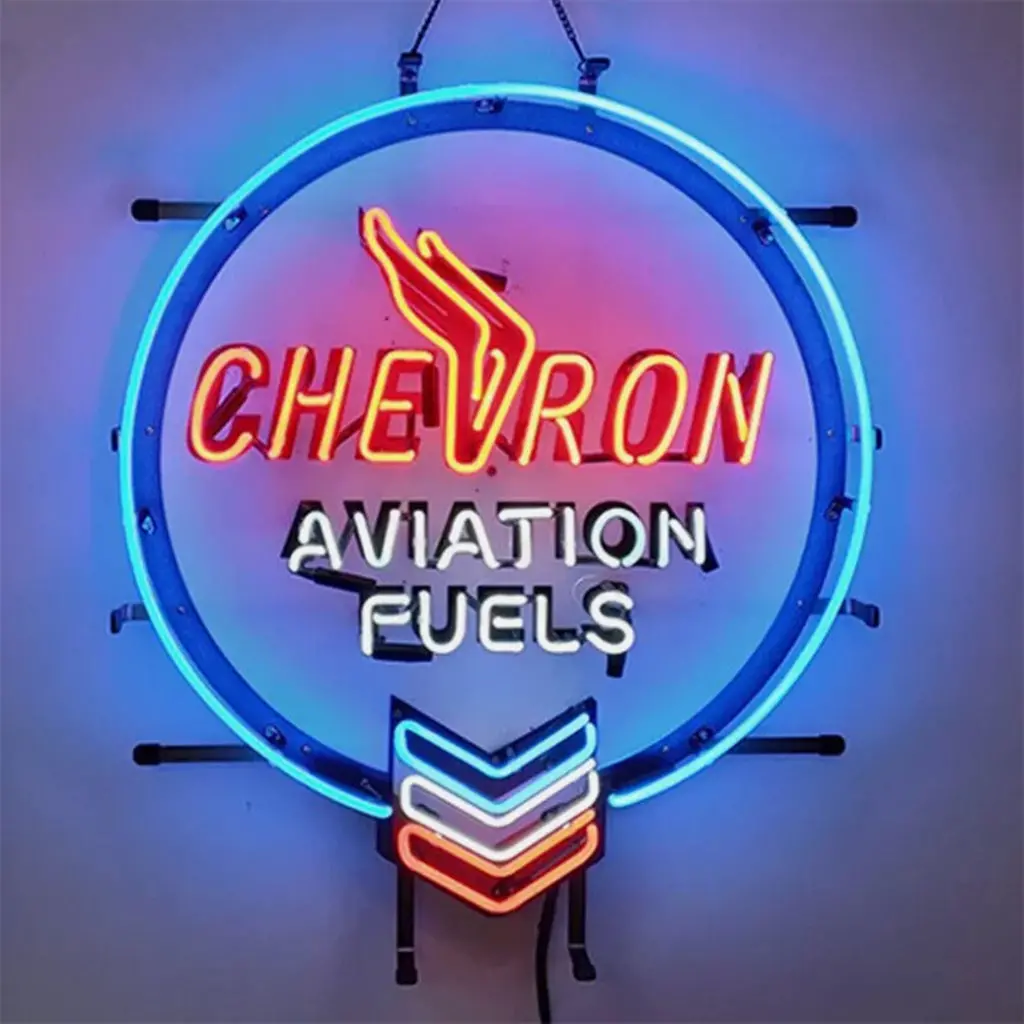 Chevron Aviation Fuels Gasoline Neon Signs 1