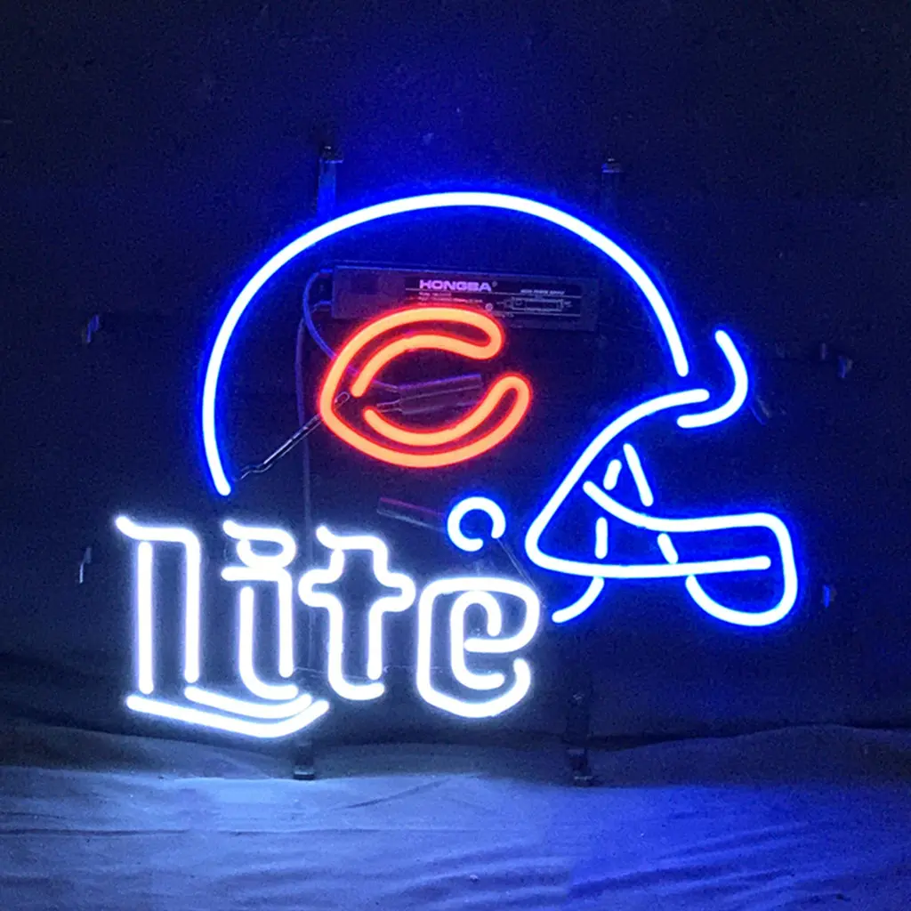 Chicago Bears Helmet Miller Lite Neon Signs 1