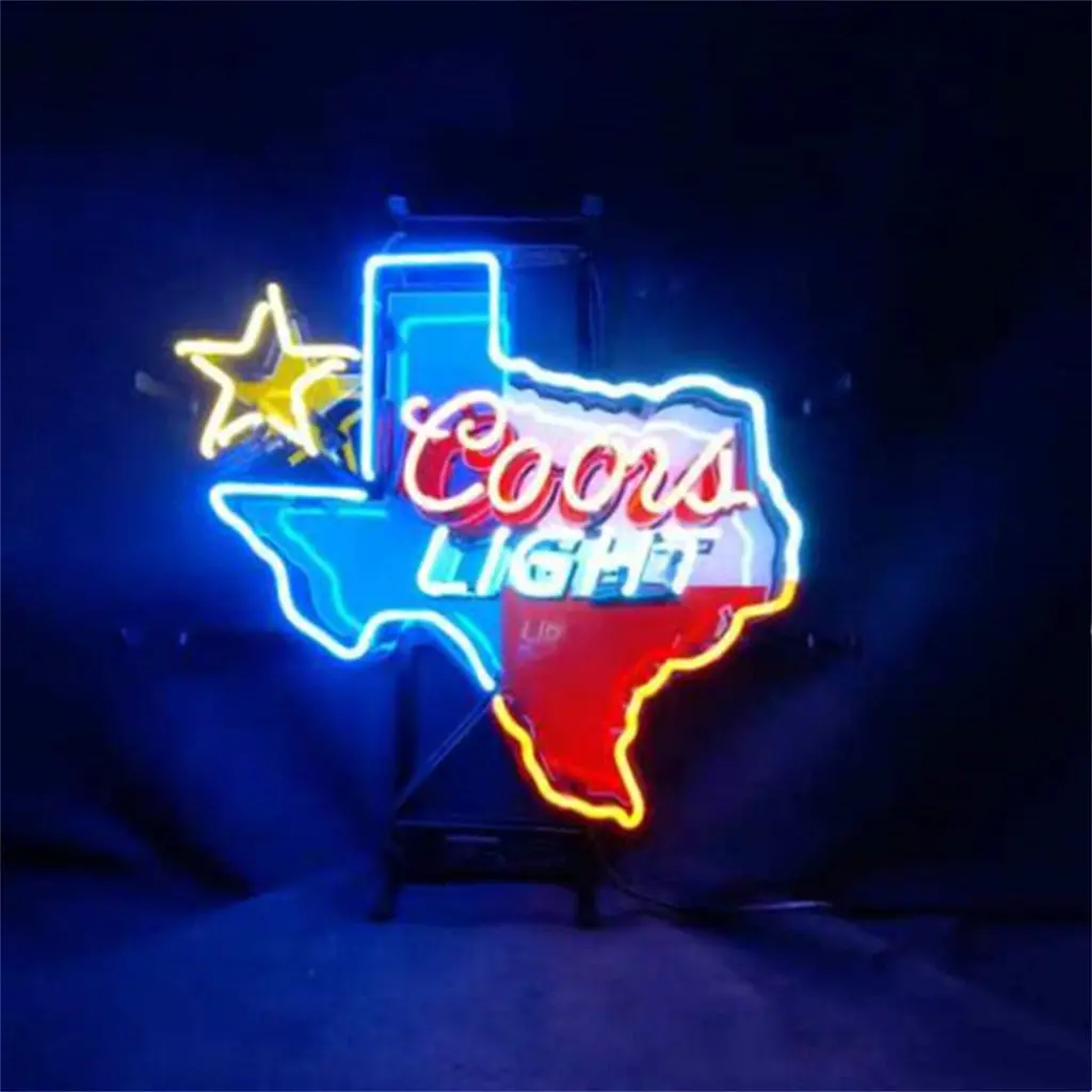 Coors Light With Texas Maps Neon Signs Light 1