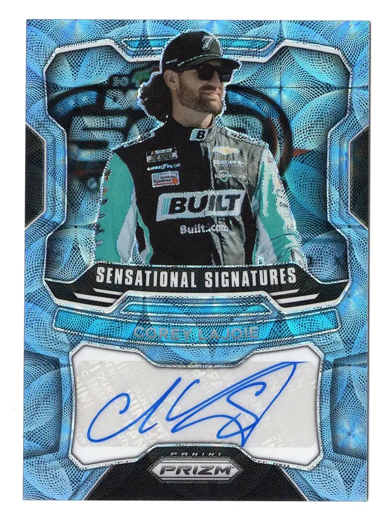 Corey Lajoie 2022 Panini Prizm Racing Carolina Blue Scope Autograph Signed Nascar Collectible Insert Trading Card #21/75 (Only 75 Made) 1