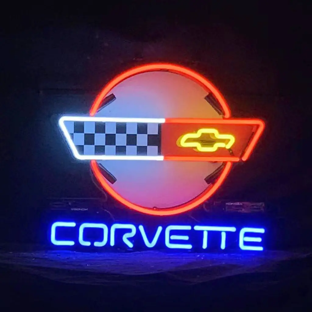 Corvette Car Classic Black White Neon Signs 1