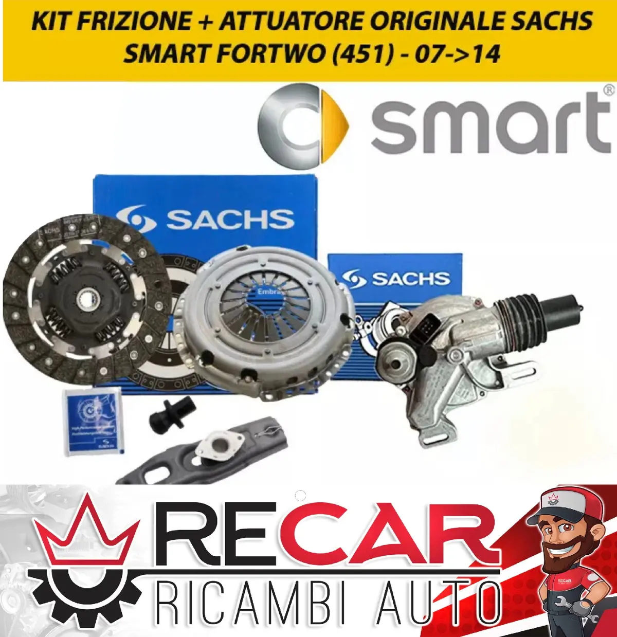 Kit Attuatore + Frizione  Smart 451 Dal 2007 Al 2014 1
