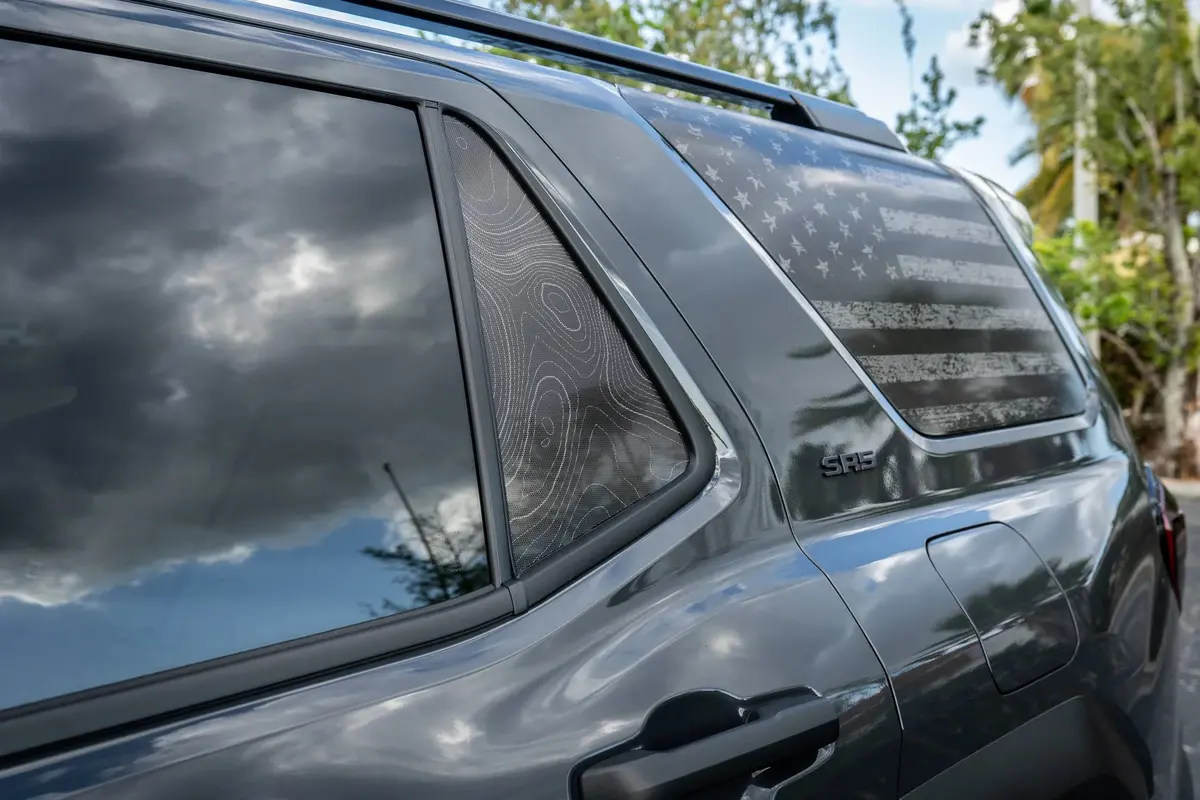 Topographic Rear Vent Window Overlay (Perforated) - 2025+ 4Runner 1