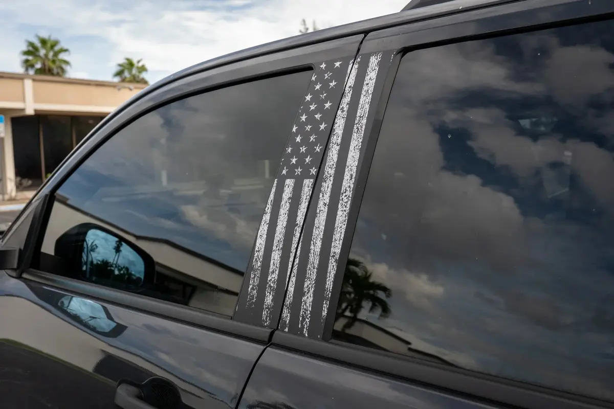 American Flag B Pillar Overlays - 2024+ Tacoma Double Cab / 2025+ 4Runner 1