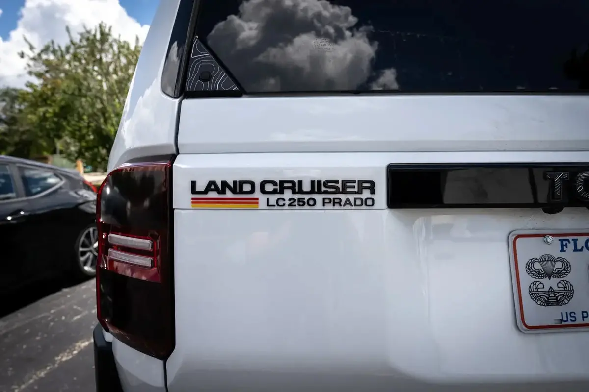 "Lc 250 Prado" Acrylic Laser Series Tailgate Badge - 2024+ Land Cruiser 1
