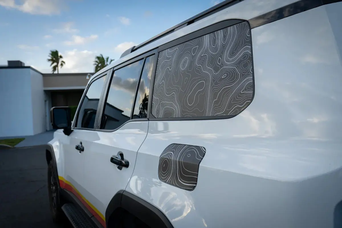 Topographic Rear Window Map Overlays - 2024+ Land Cruiser 1