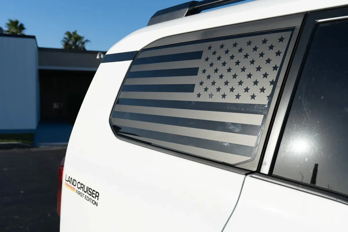 American Flag Rear Window Overlays - 2024+ Land Cruiser 1