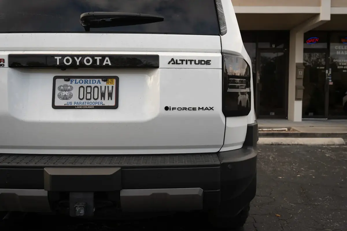 Black Iforcemax Acrylic Tailgate Emblem - 2024+ Land Cruiser 1