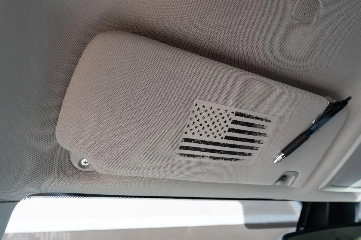 Sun Visor Airbag Label Distressed American Flag Overlays - 2016-2023 Tacoma 1