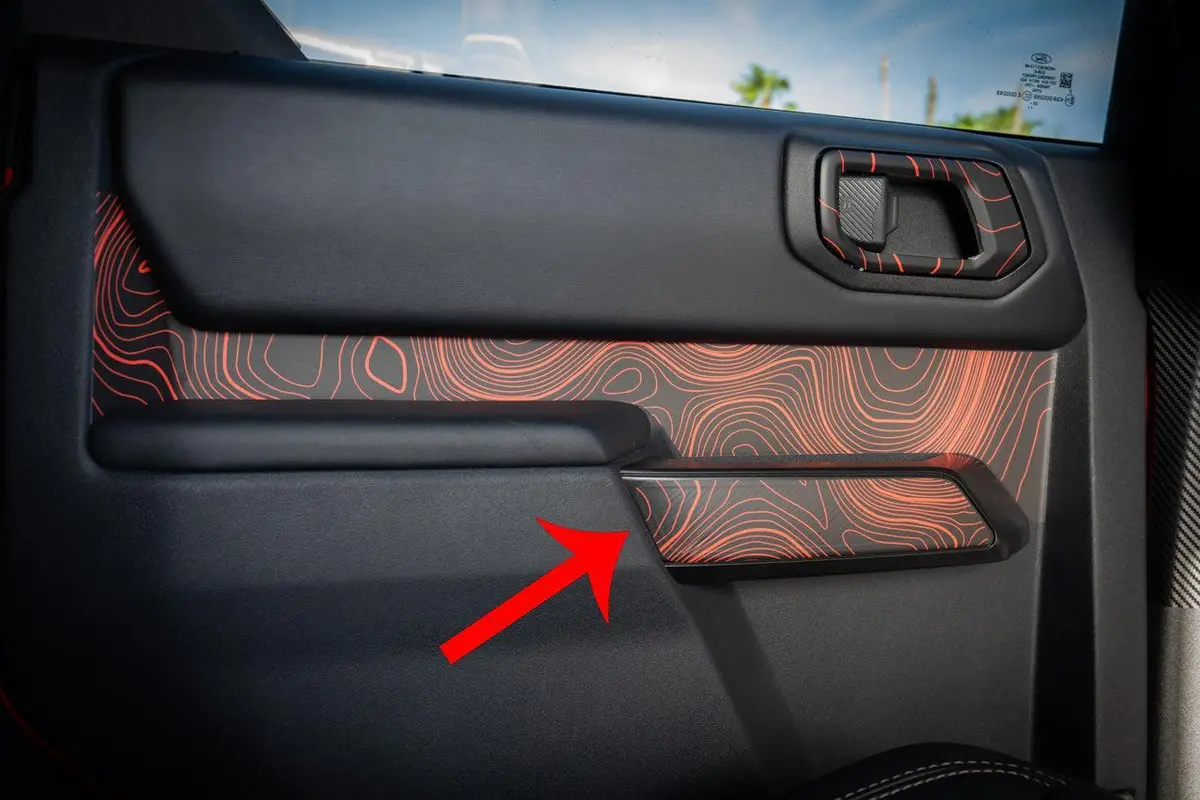 Topo Interior Rear Door Grab Handle Overlay Kit (Printed Series) - 2021+ Bronco 4 Door 1
