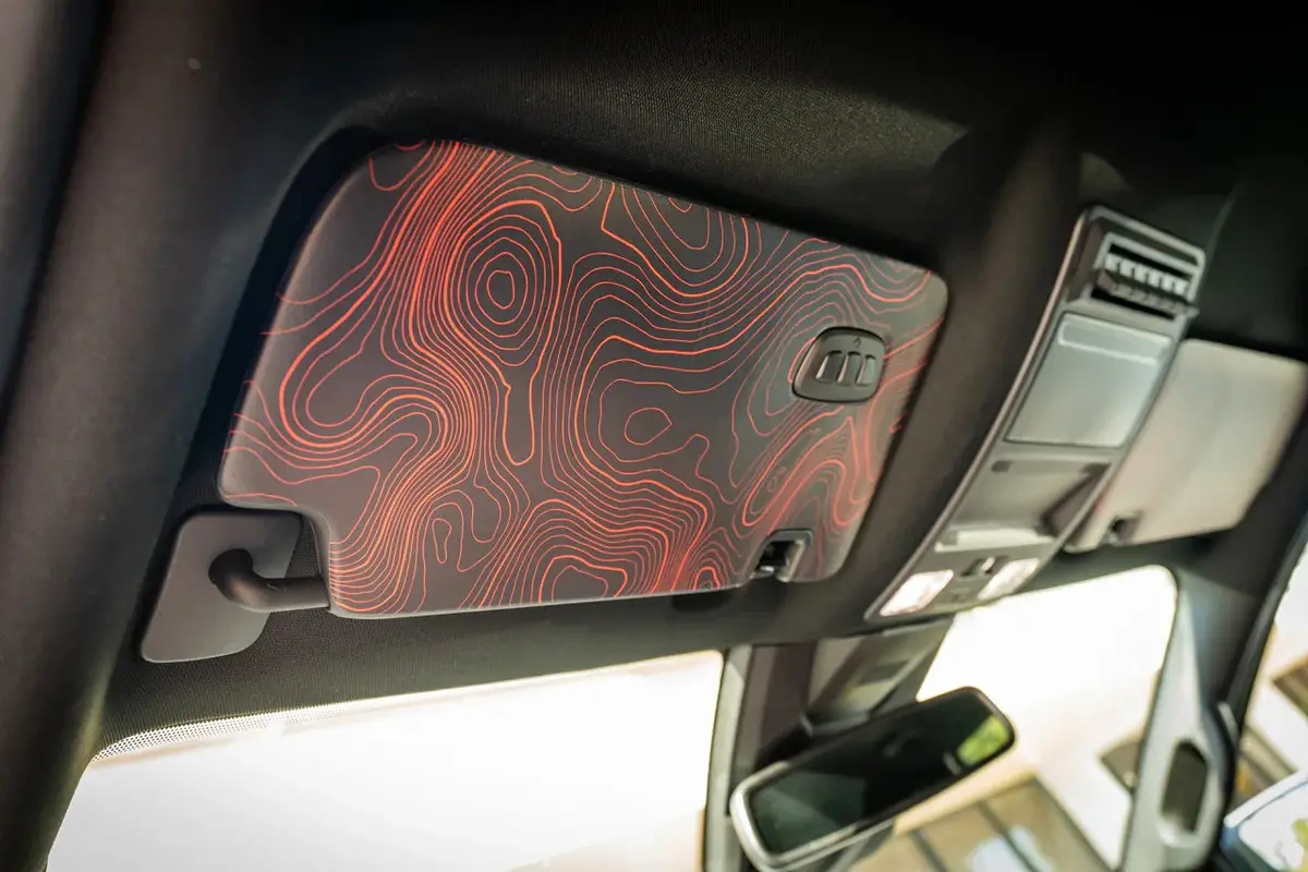 Topographic Interior Sun Visor Overlays - 2024+ Ranger Raptor (With Homelink) 1