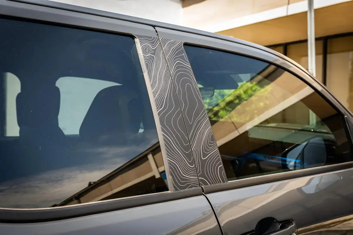 Topographic B Pillar Overlays - 2024+ Tacoma Double Cab / 2025+ 4Runner 1