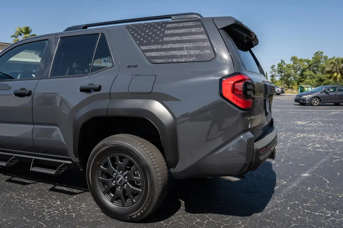 American Flag Rear Window Overlays V2 (Perforated) - 2025+ 4Runner 1