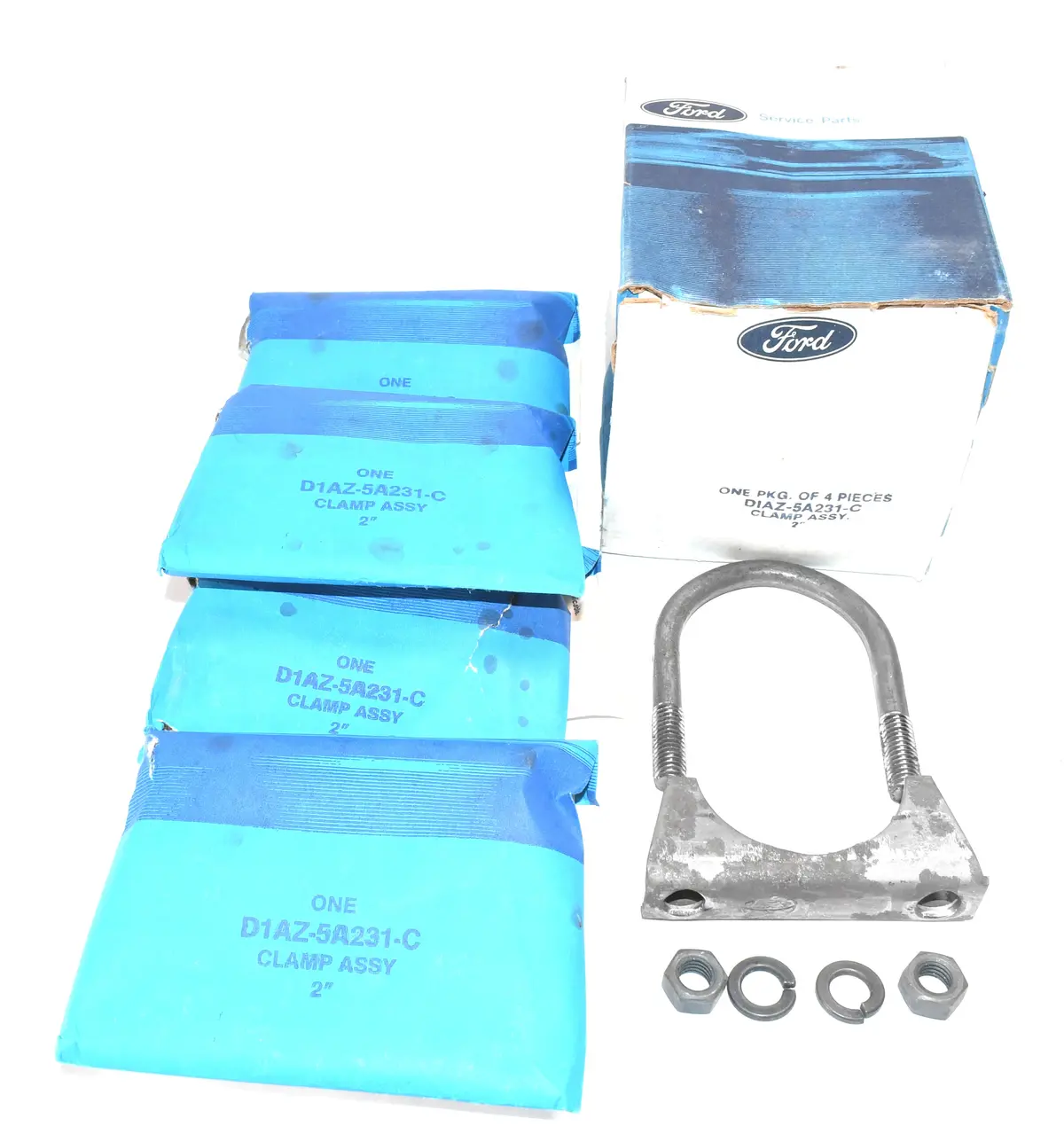 New Set Of 4 2" Exhaust Clamps For 1992-1995 Taurus Sho And Others D1az-5A231-C 1