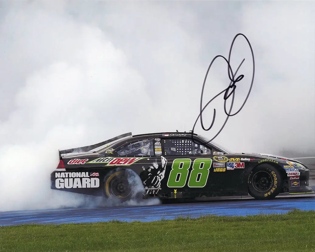 Autographed 2012 Dale Earnhardt Jr. #88 Batman Dark Knight Michigan Race Win (Victory Burnout) Signed 8X10 Inch Picture Nascar Glossy Photo With Coa 1