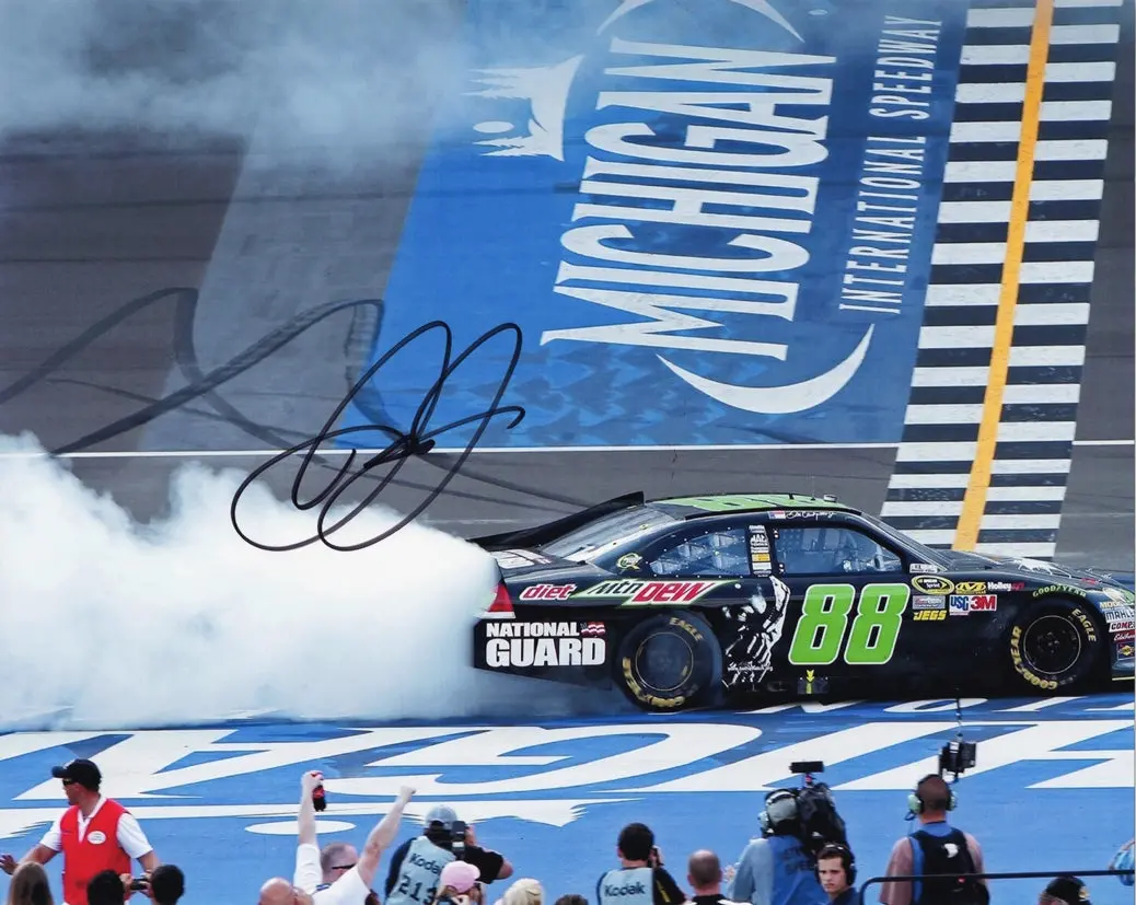 Autographed 2012 Dale Earnhardt Jr. #88 Batman Dark Knight Rises Michigan Race Win (Victory Burnout) Signed 8X10 Inch Picture Nascar Glossy Photo With Coa 1