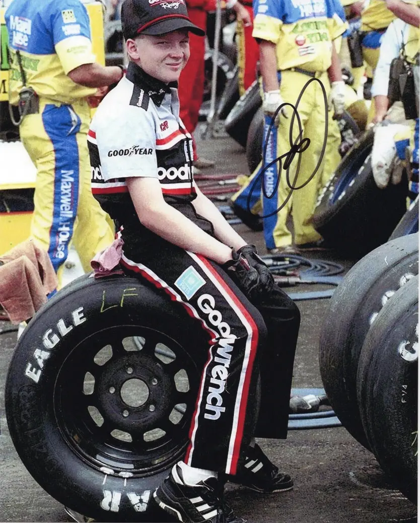 Autographed Dale Earnhardt Jr. #3 Goodwrench (Childhood Garage Area Dale Sr. Team) Vintage Signed 8X10 Inch Picture Nascar Glossy Photo With Coa 1