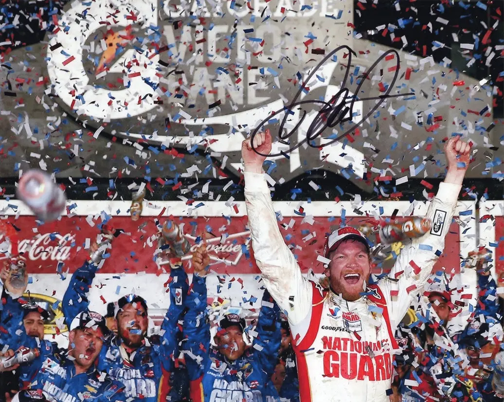 Autographed 2014 Dale Earnhardt Jr. #88 National Guard Daytona 500 Race Win (Victory Lane Confetti) Signed 8X10 Inch Picture Nascar Glossy Photo With Coa 1