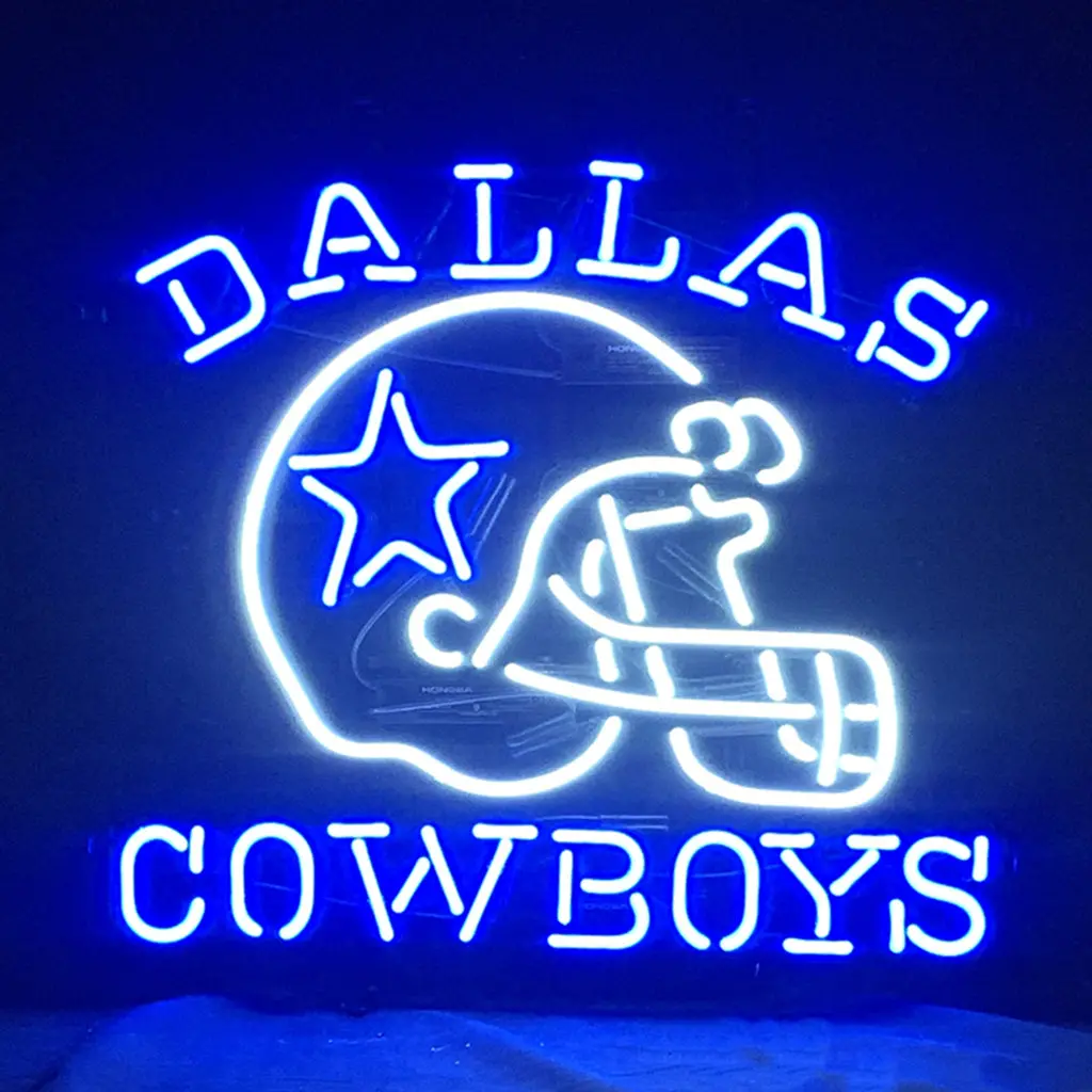 Dallas Cowboys With Helmet Neon Signs Light 1