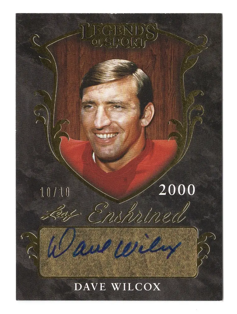 Dave Wilcox 2015 Leaf Legends Of Sport Enshrined Autograph Signed Gold Parallel Insert Trading Card #10/10 (Only 10 Made) 1