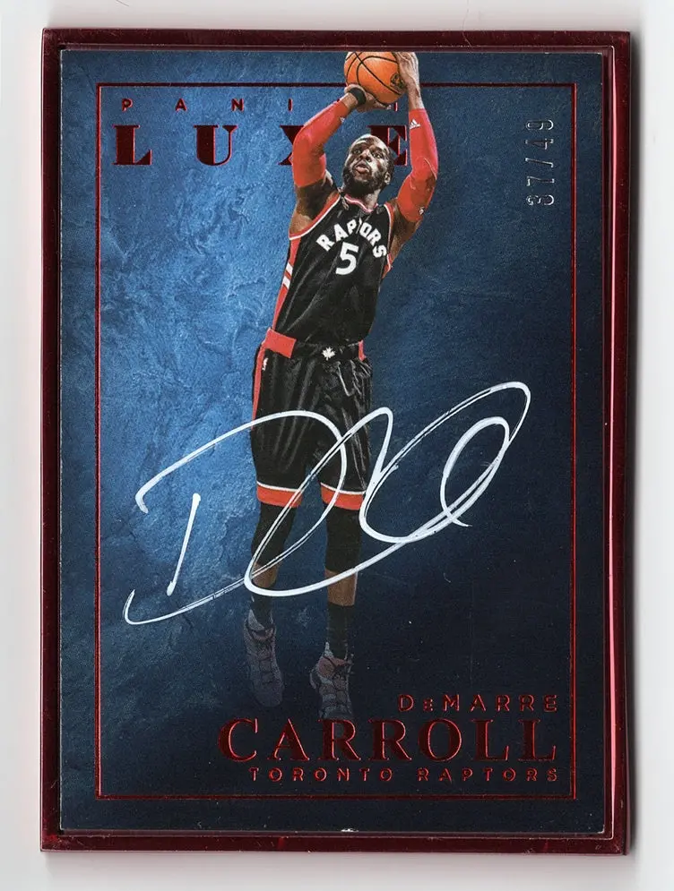 Demarre Carroll 2015-16 Panini Luxe Basketball Red Frame Autograph Collectible Signed Insert Trading Card #37/49 (Only 49 Made) 1
