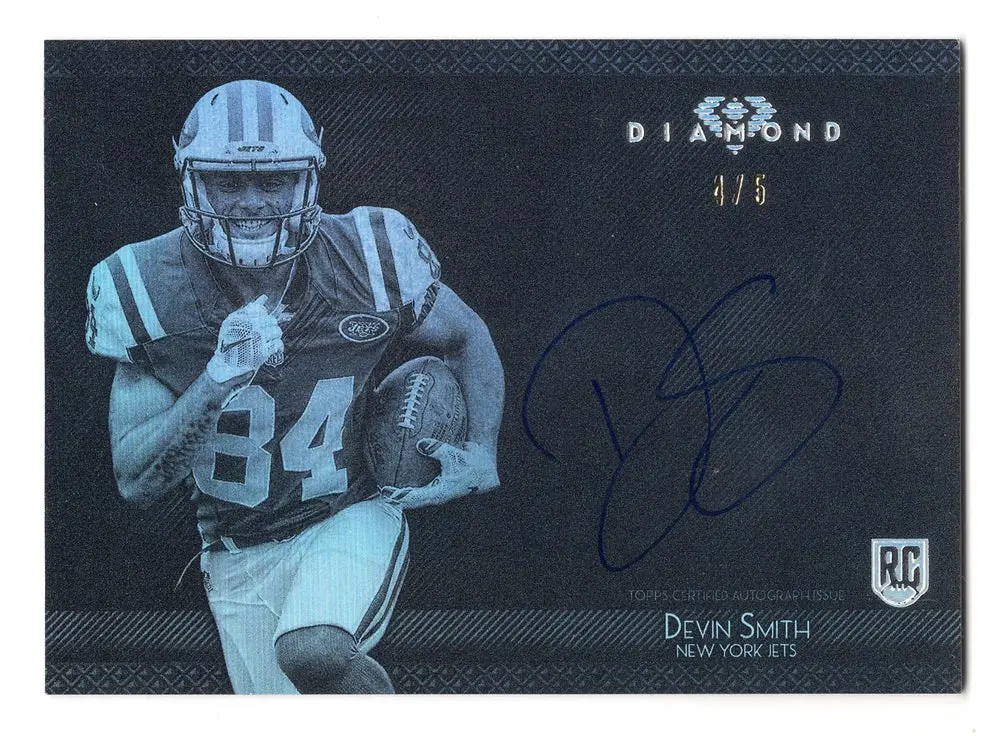 Devin Smith 2015 Topps Diamond Football Rookie Autograph (New York Jets) Rare Parallel Signed Nfl Collectible Insert Trading Card #4/5 1
