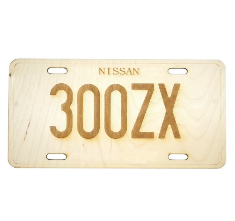 Zspec Nissan "300Zx" License Plate, Birch, Ornamental 1