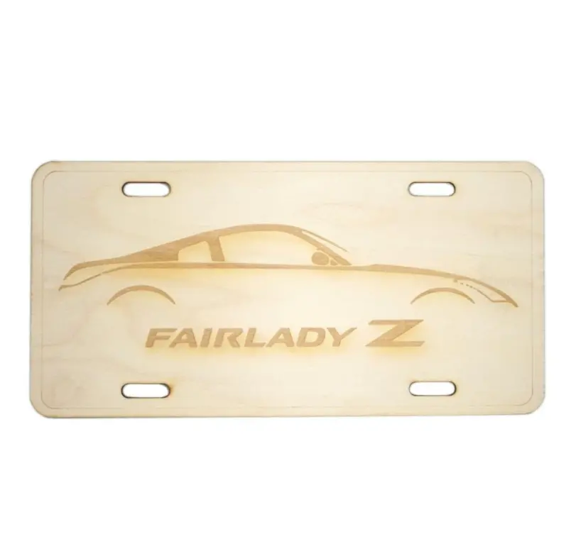 Zspec Nissan 350Z Z33 Silhouette License Plate, Birch, Ornamental 1