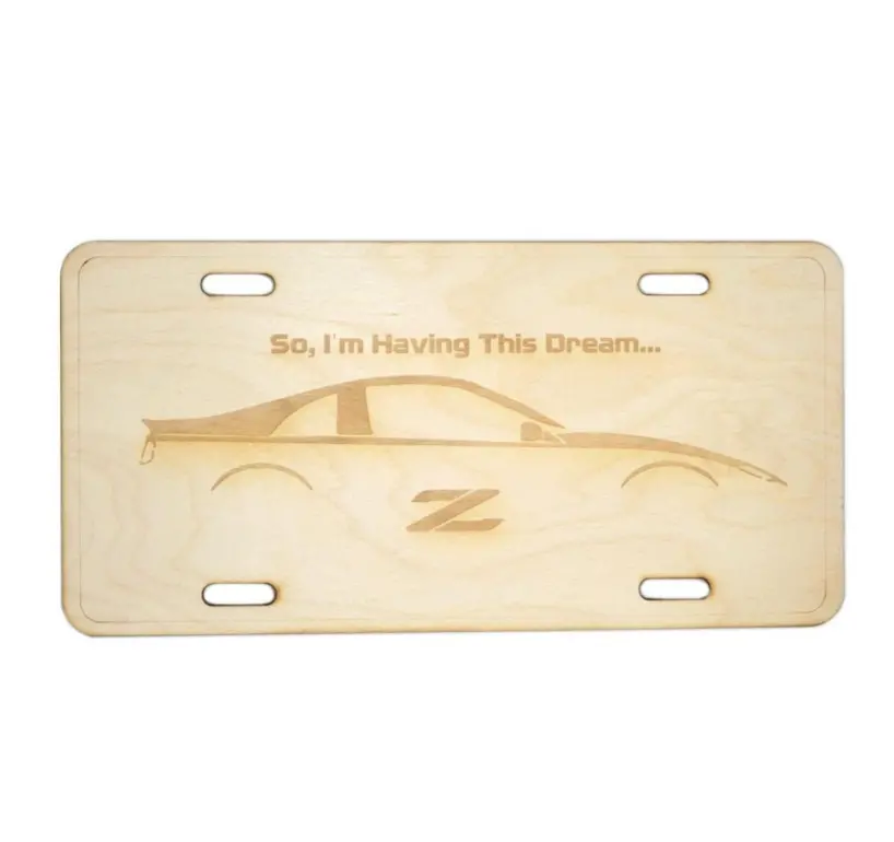 Zspec Nissan 300Zx Z32 Silhouette License Plate, Birch, Ornamental 1