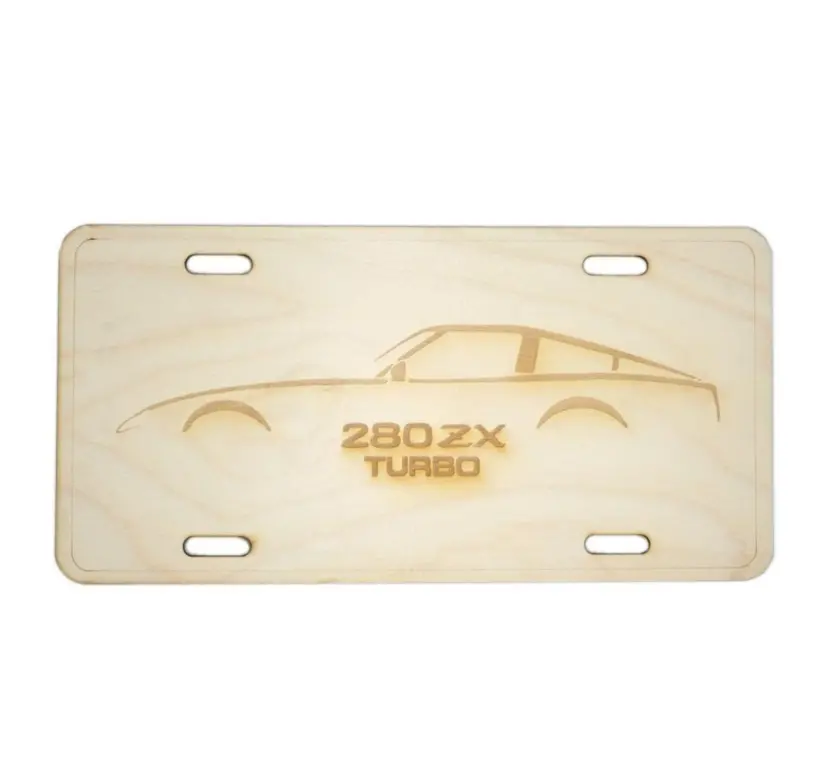 Zspec Datsun 280Zx S130 Silhouette License Plate, Birch, Ornamental 1