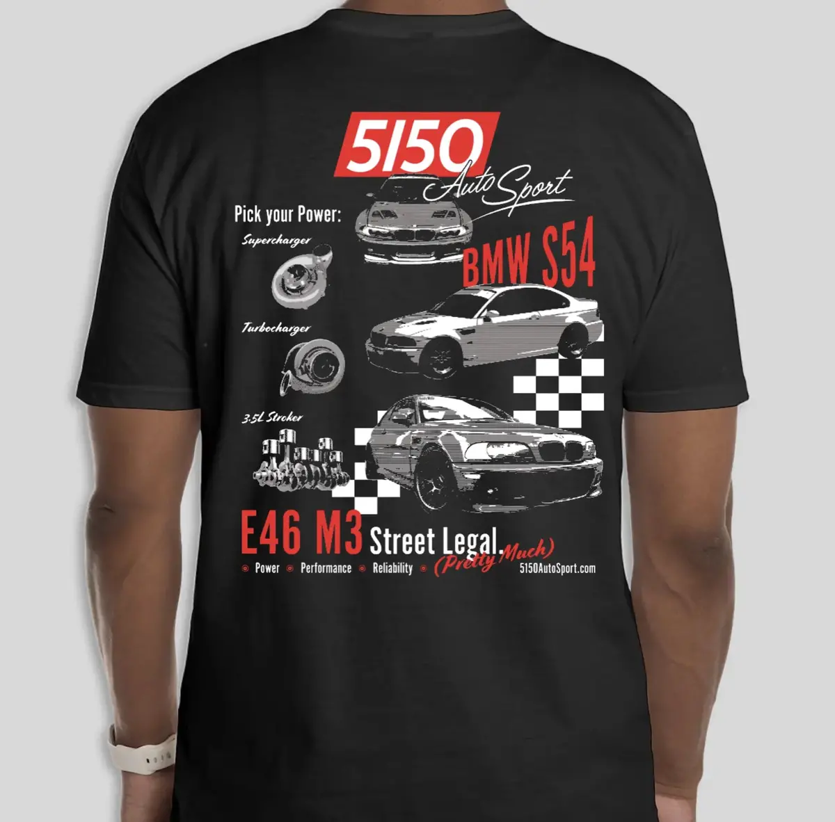 Bmw E46 M3 S54 T-Shirt By 5150 Autosport 1