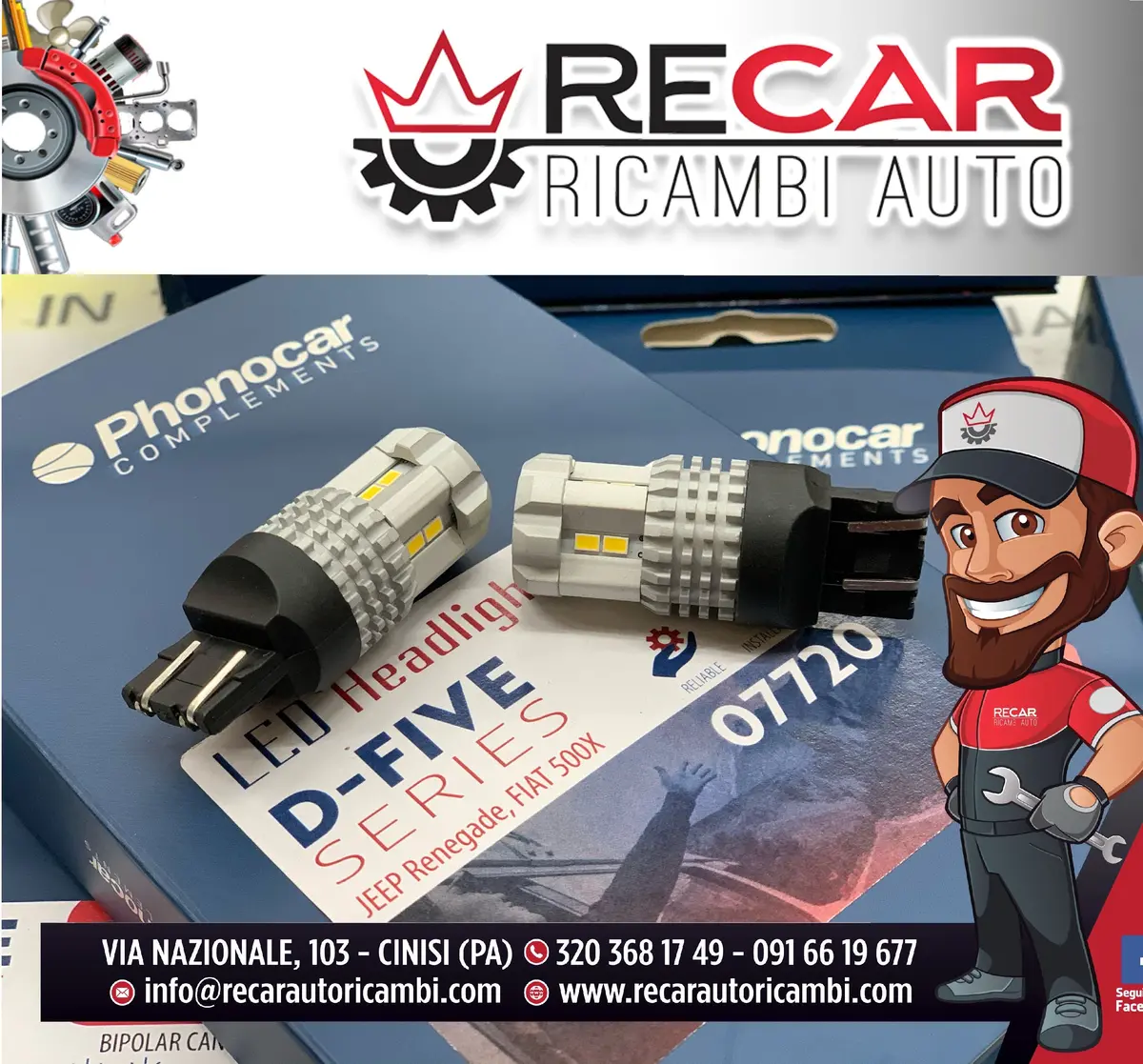 Coppia Led  Phonocar 07720 T20 500X Renegade 1