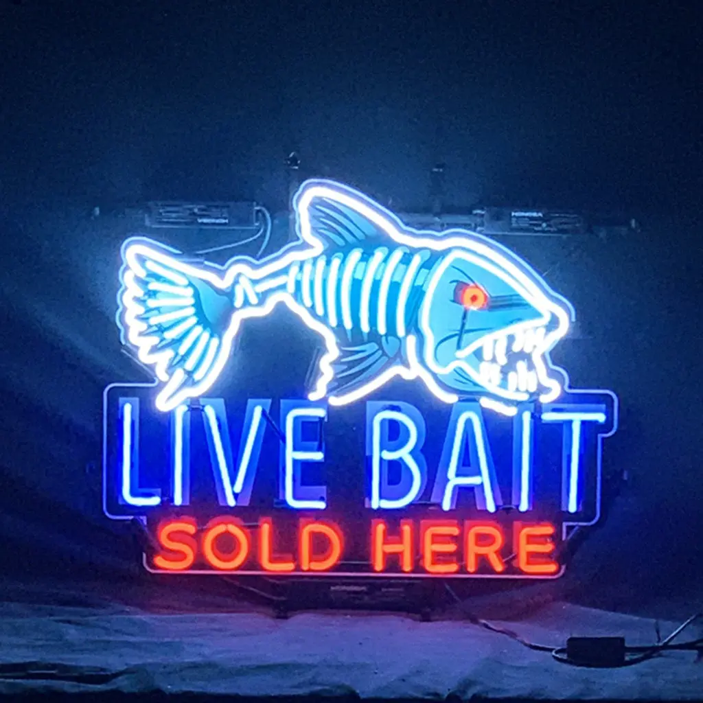 Fangtooth Live Bait Sold Here Neon Signs Light 1