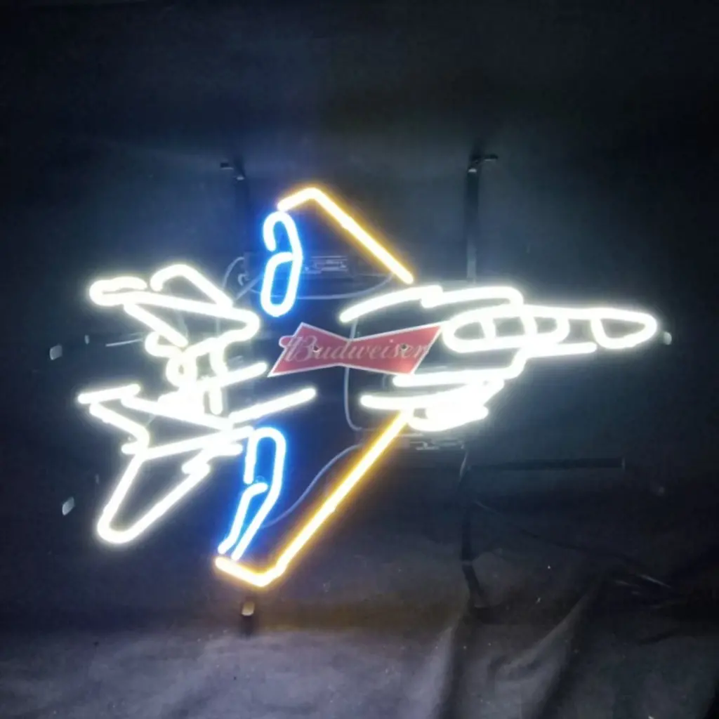 Fighter Plane Budweiser Beer Neon Signs 1