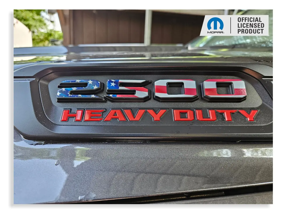 2500 Hood Emblem Number Overlay Decals - 2019 -2026 Ram 2500 1
