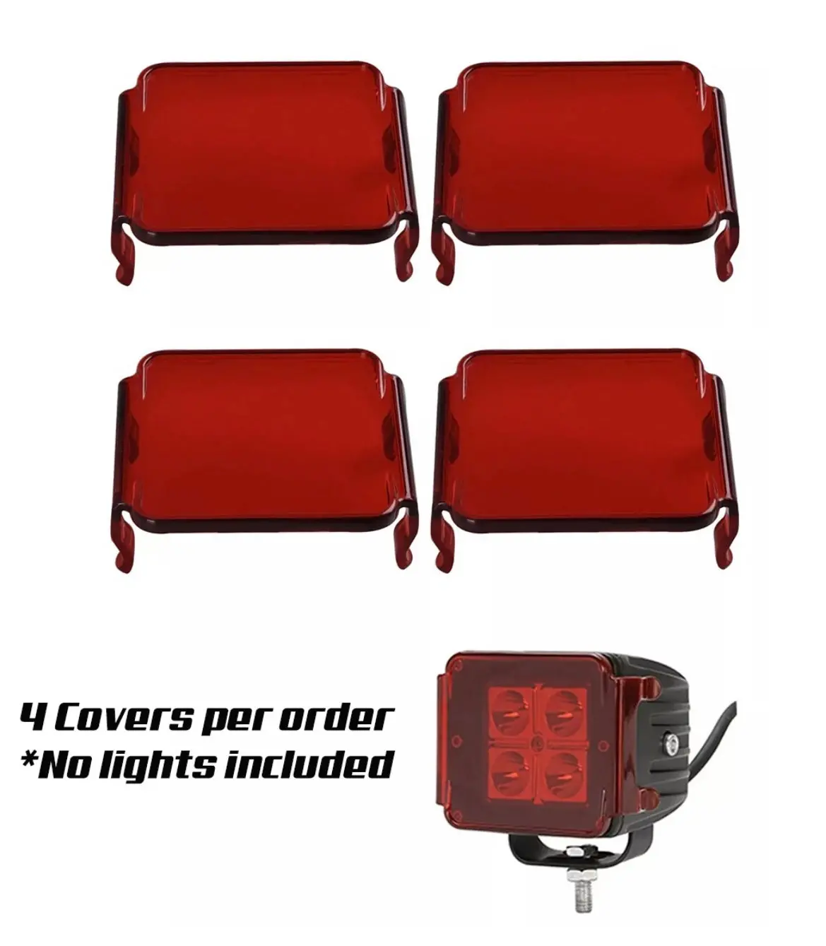 (4) Pieces Red Led Pod Cover 1