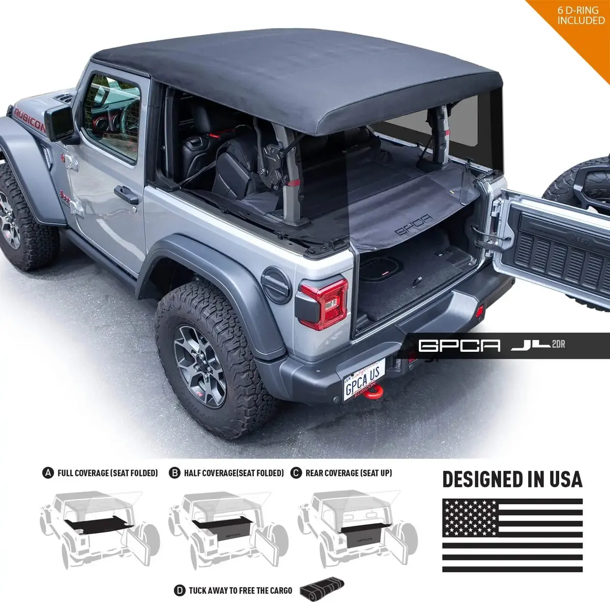 Jeep Wrangler Jl 2Dr Cargo Cover (2018+) 1