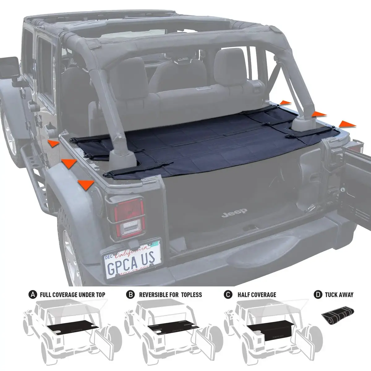 Jeep Wrangler Jk 4Dr Cargo Cover Pro (2007–2018) 1