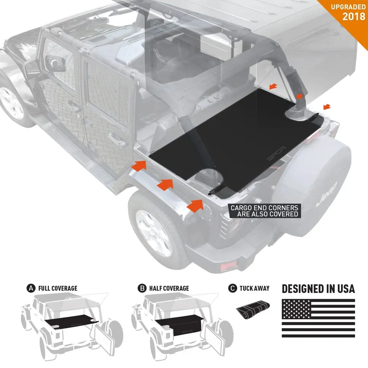 Jeep Wrangler Jk 4Dr Cargo Cover Lite (2007–2018) 1