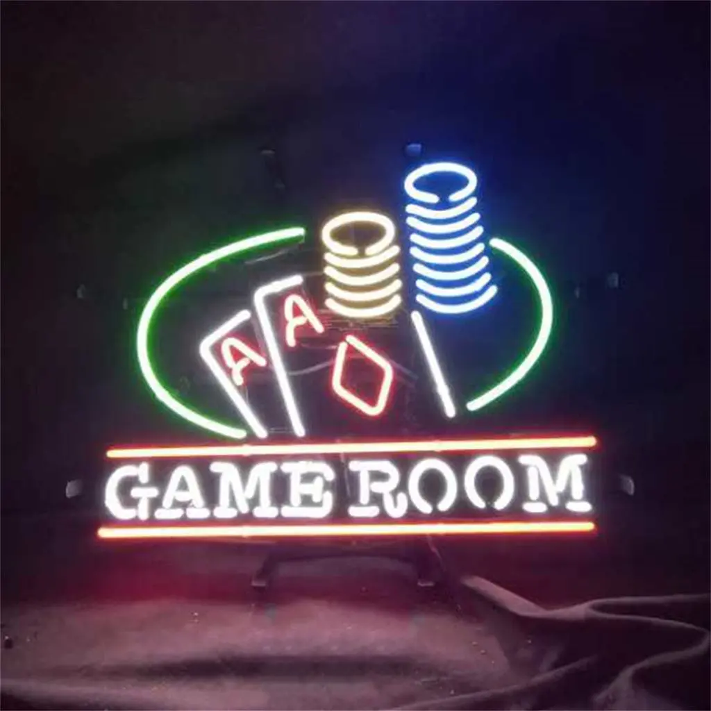 Gaming Table Poker Jetton Game Room Neon Signs 1