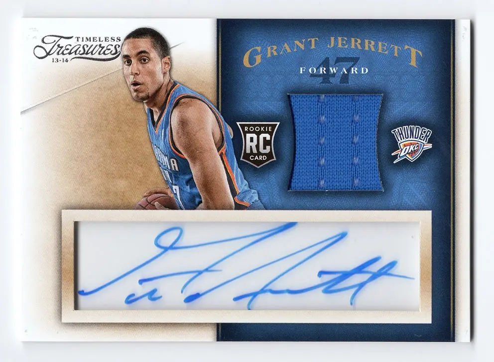 Grant Jerrett 2013-14 Panini Timeless Treasures Rookie Autograph Collectible Signed Insert Trading Card 1