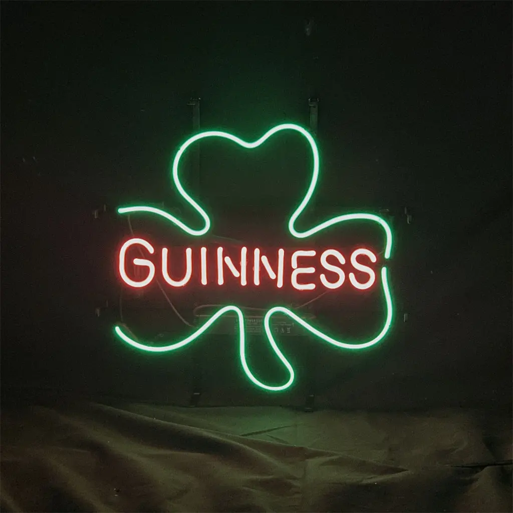 Guinness With Clover Lager Beer Neon Sign Light 1