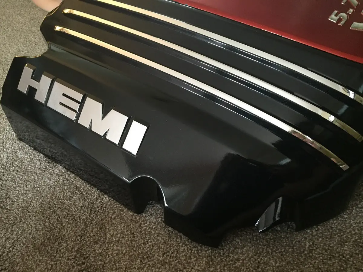 Hemi Lettering Engine Cover Decals - 09-23 Challenger R/T 15