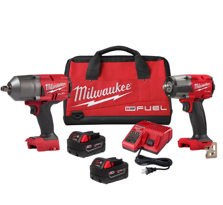 Pistola De Impacto 1/2" + Pistola 3/8" Desnuda 18 V 2 Baterías + Cargador | Milwaukee 1