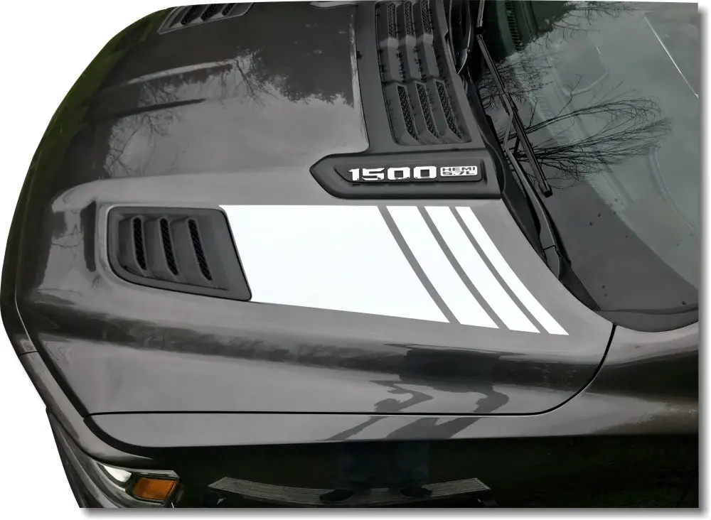 Hood Vent Upper Accent Graphics  - 2019-2024 Ram Rebel & Sport Hood 1